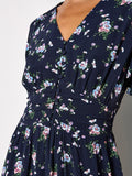 Navy Floral Midi Dress