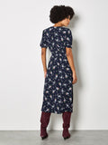 Navy Floral Midi Dress