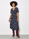 Navy Floral Midi Dress