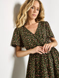 Gold Foil Printed Mini Dress