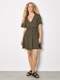 Gold Foil Printed Mini Dress