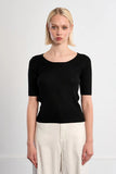 Ribbed Knit Keyhole Top