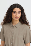 Linen Front Tie Blouse