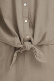 Linen Front Tie Blouse