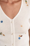 Pearl & Embroidery Top