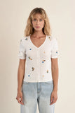 Pearl & Embroidery Top