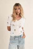 Pearl & Embroidery Top
