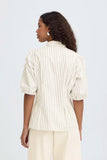 Pleated Stripe Blouse