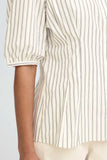 Pleated Stripe Blouse