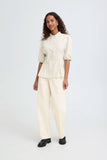 Pleated Stripe Blouse