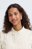 Pleated Stripe Blouse