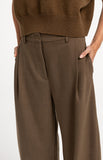 Pleated Barrel Leg Trouser