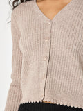 Ribbed Knit Scallop Cardigan