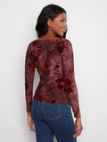 Ruched Boat Neck Top