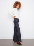 Straight Leg Jeans With Scalloped Side Seams