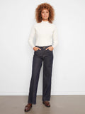 Straight Leg Jeans With Scalloped Side Seams