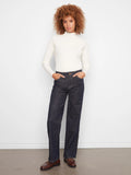 Straight Leg Jeans With Scalloped Side Seams