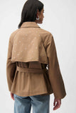 Studded Detail Short Twill Trench