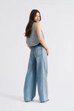 Wanderer Mid Rise Palazzo Denim