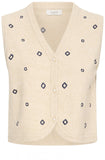 Cropped Embroidered Knit Vest