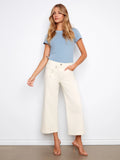 Belted Cropped Wide Leg Pant