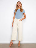 Belted Cropped Wide Leg Pant