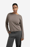 Boatneck Sweater With Seam Detail