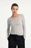 Long Sleeve Boat Neck Top