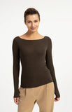Long Sleeve Boat Neck Top