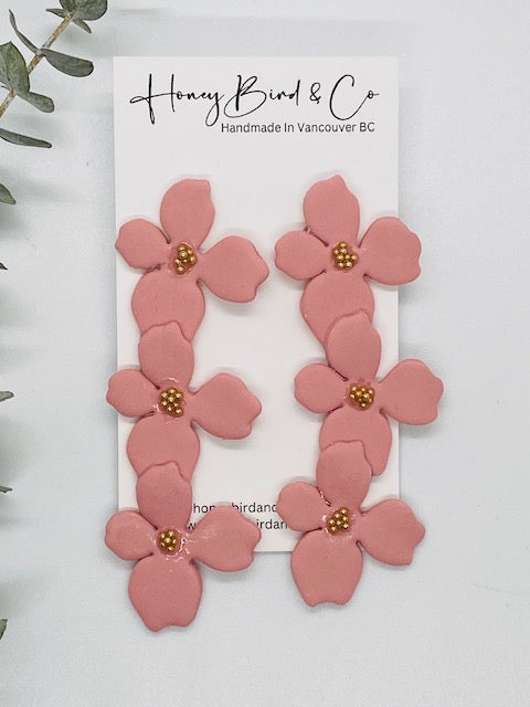 Cherry Blossom Rose Earrings