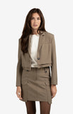 Cropped Blazer With Drawstring