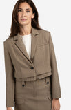Cropped Blazer With Drawstring