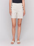 Linen Blend Button Shorts