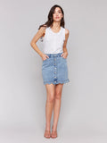 Scalloped Hem Denim Skirt