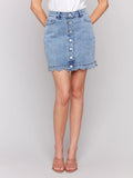 Scalloped Hem Denim Skirt