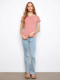 Tencel Ribbed Crew Neck Shirt