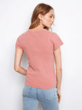 Tencel Ribbed Crew Neck Shirt