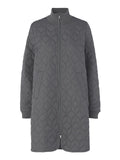 Long Padded Quilt Jacket in Dark Shadow