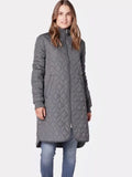 Long Padded Quilt Jacket in Dark Shadow