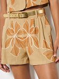 Embroidered Floral Shorts