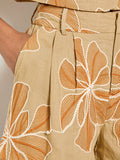 Embroidered Floral Shorts
