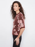 Rosette Elbow Sleeves Sweater