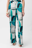 Geometric Print Wide Leg Pull-On Pants
