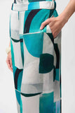 Geometric Print Wide Leg Pull-On Pants