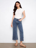 Heart Cutout Wide Leg Jeans
