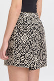 Geometric Print Linen Shorts