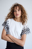 Malu Eyelet Sleeves Top