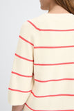 Stripe Half Sleeves Pullover