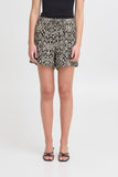 Geometric Print Linen Shorts
