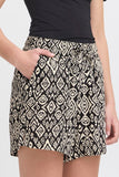 Geometric Print Linen Shorts
